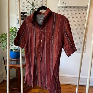 Burgundy Van Heusun short sleeve button up